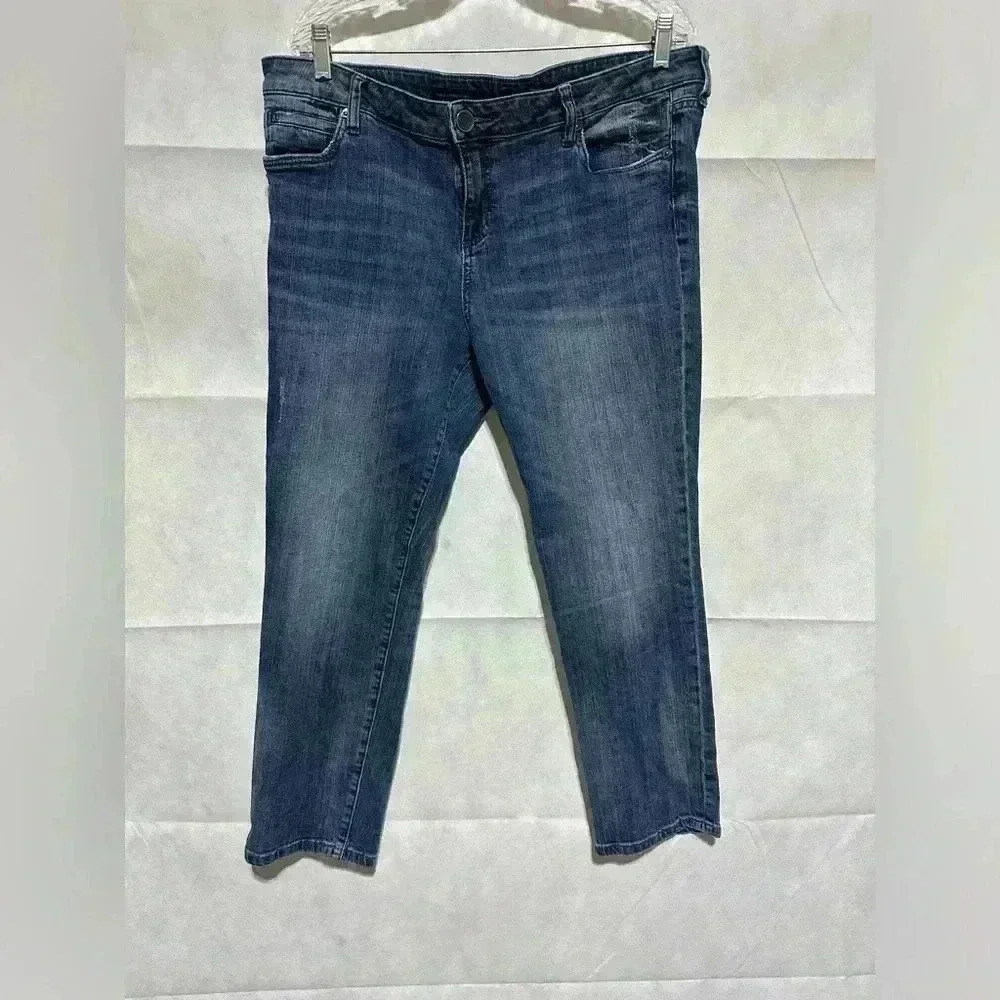 KUT from the Kloth Women’s 16 Light Distressed Ankle Straight Leg Jeans SP267MA7